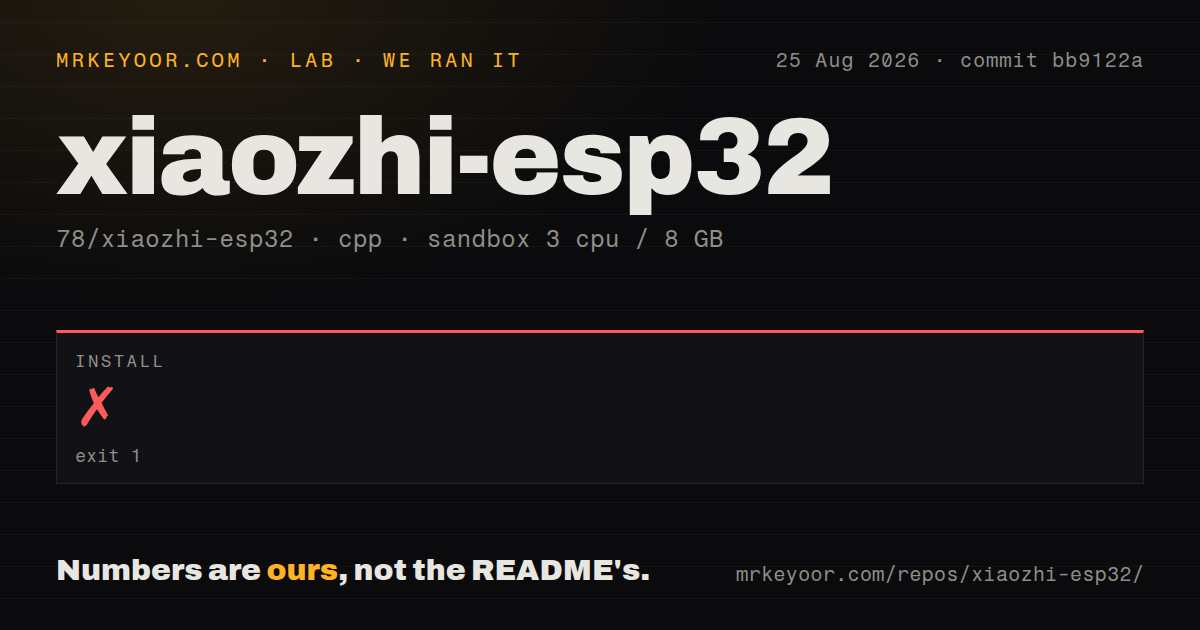 Lab card: what happened when we ran xiaozhi-esp32