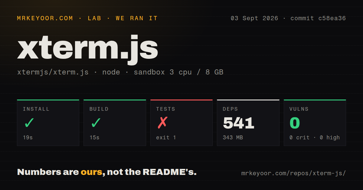 Lab card: what happened when we ran xterm.js