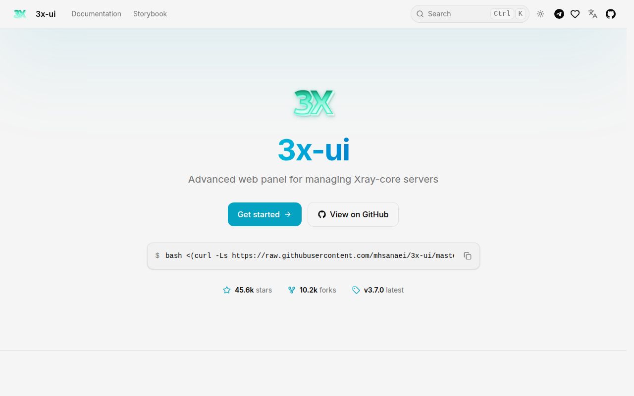 Screenshot of 3x-ui (docs.sanaei.dev)