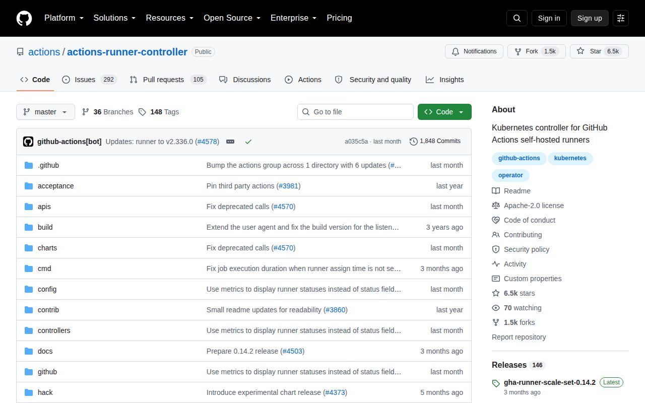 Screenshot of actions-runner-controller (github.com/actions/actions-runner-controller)