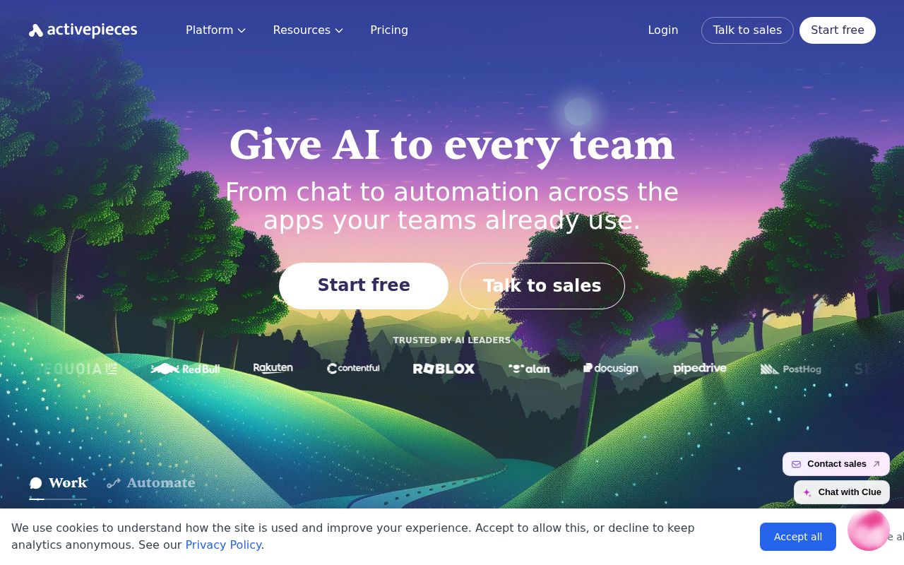 Screenshot of activepieces (www.activepieces.com)