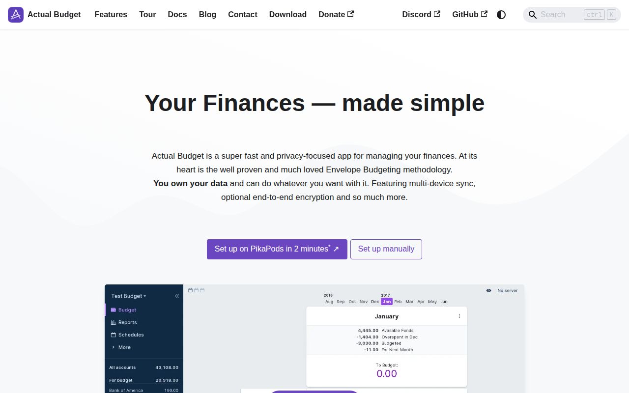 Screenshot of actual (actualbudget.org)