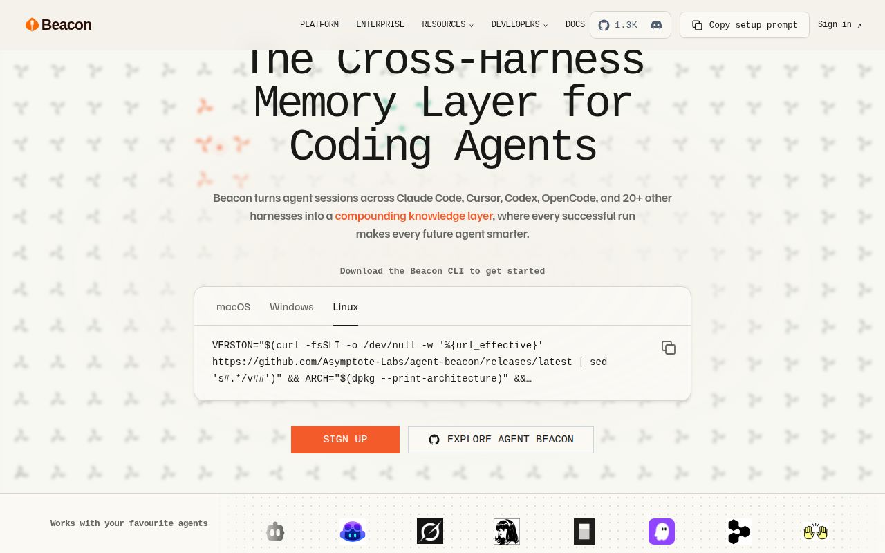 Screenshot of agent-beacon (beacon.sh)