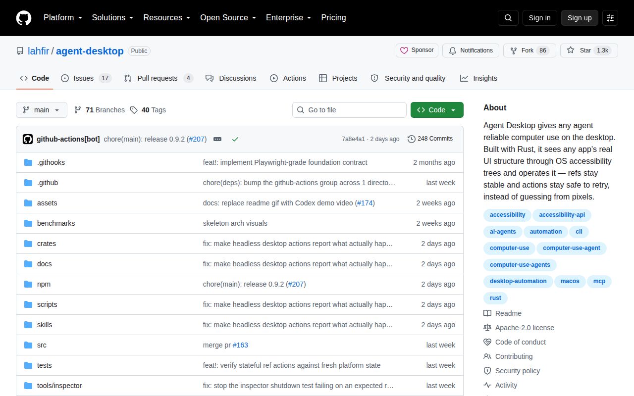 Screenshot of agent-desktop (github.com/lahfir/agent-desktop)