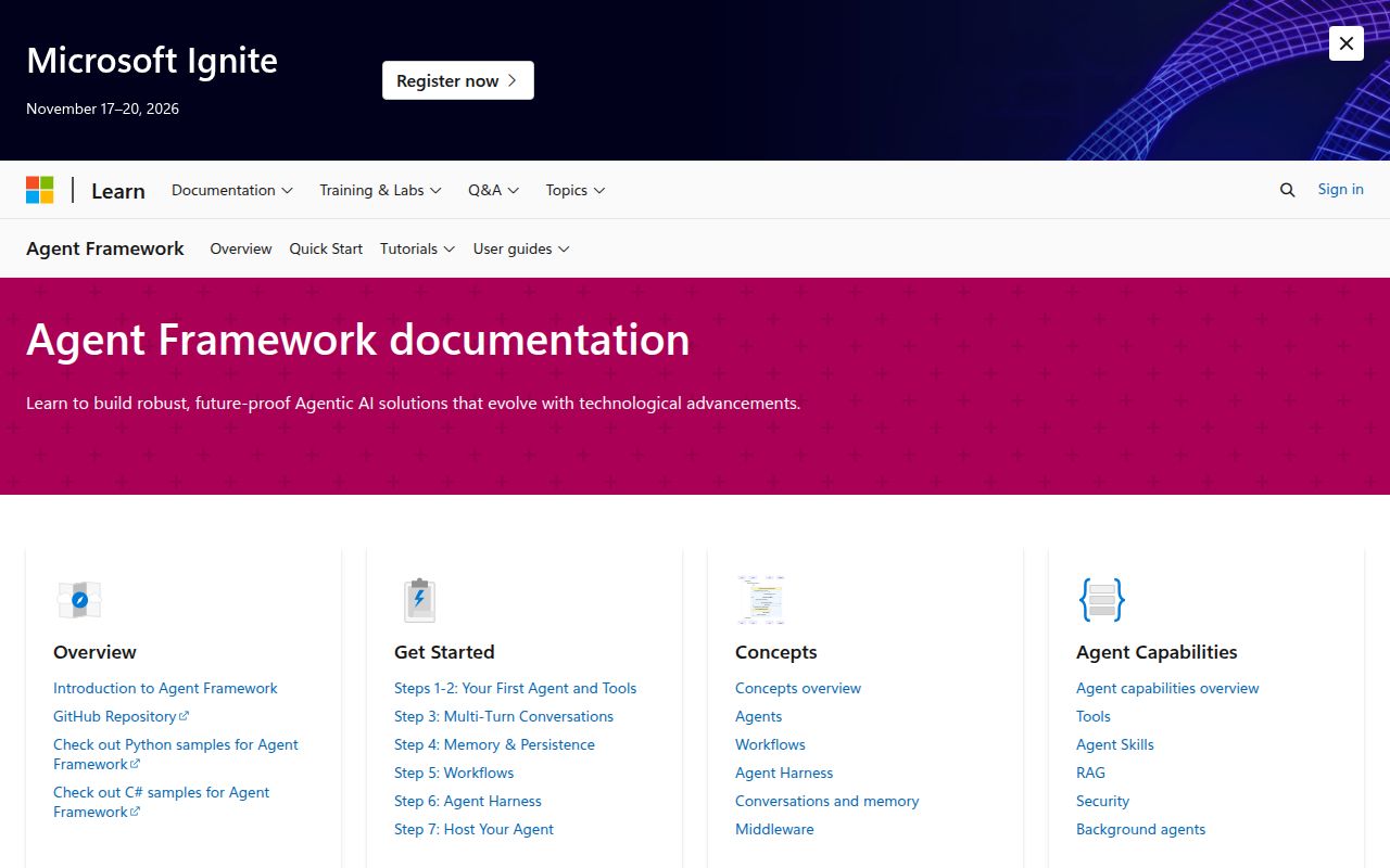 Screenshot of agent-framework (aka.ms/agent-framework)