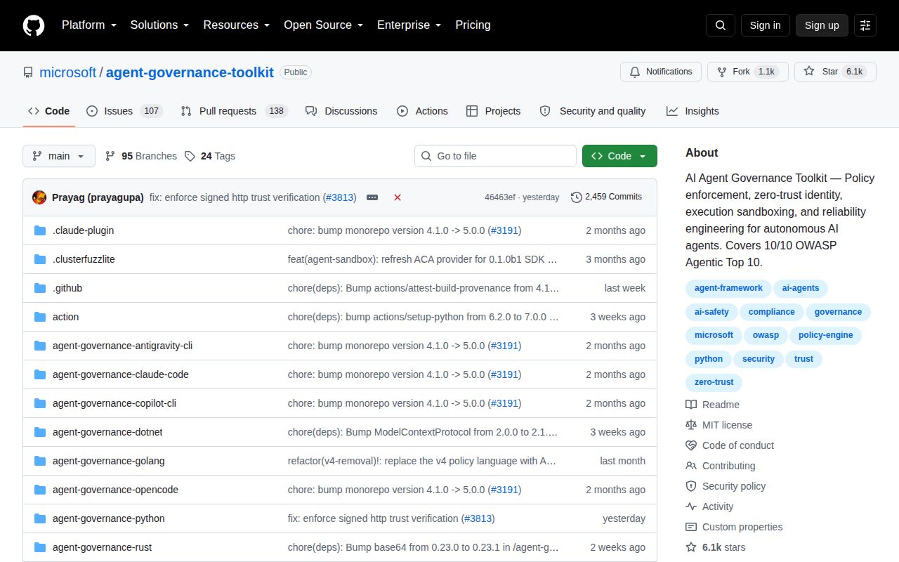 Screenshot of agent-governance-toolkit (github.com/microsoft/agent-governance-toolkit)