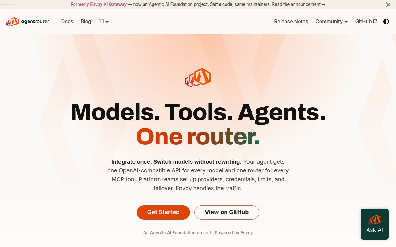 Screenshot of agent-router (theagentrouter.ai)