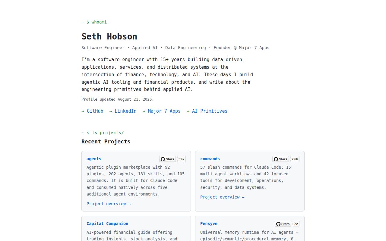 Screenshot of agents (sethhobson.com)