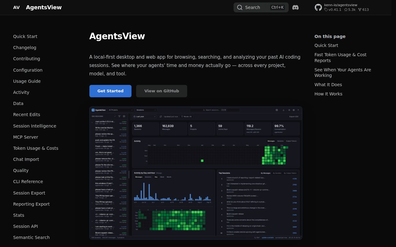 Screenshot of agentsview (agentsview.io)
