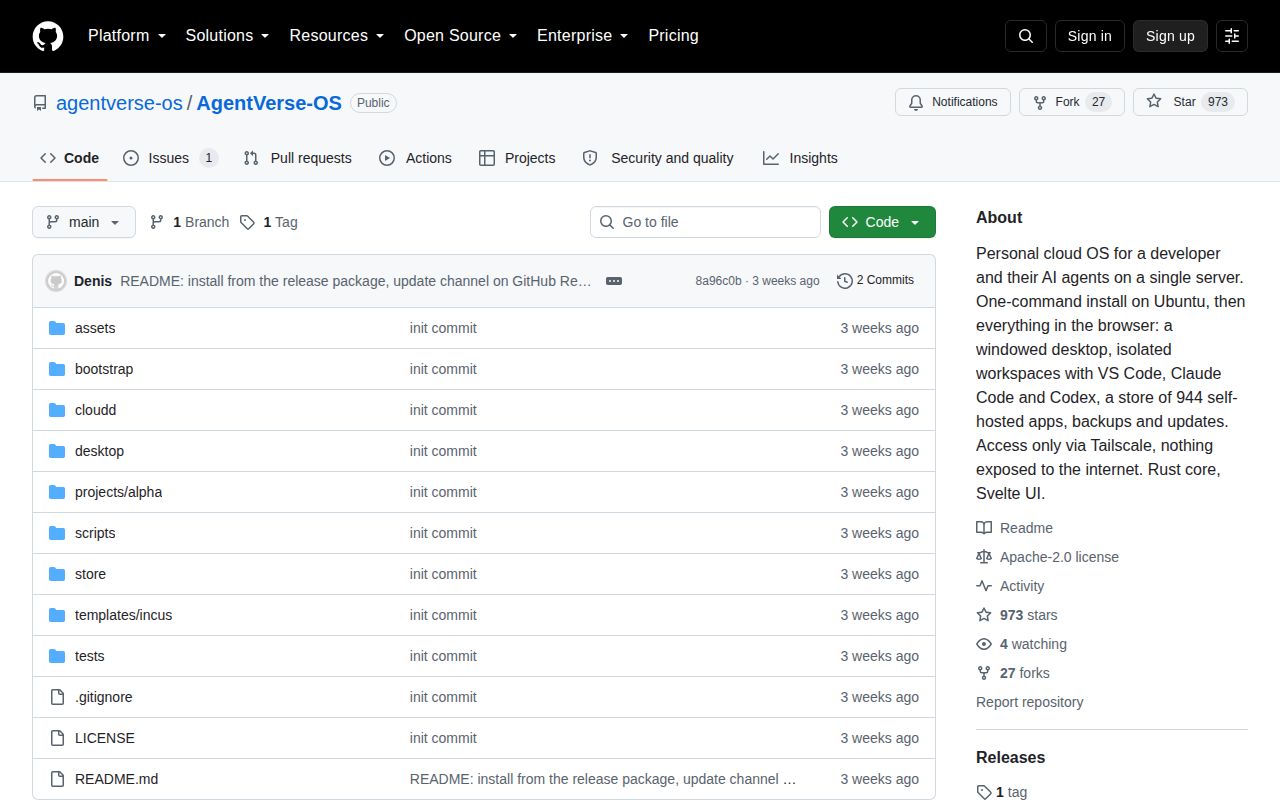 Screenshot of AgentVerse-OS (github.com/agentverse-os/AgentVerse-OS)