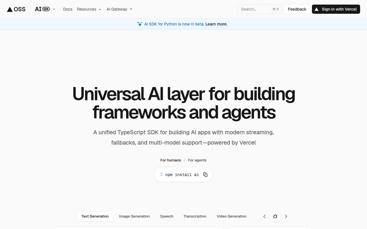 Screenshot of ai (ai-sdk.dev)