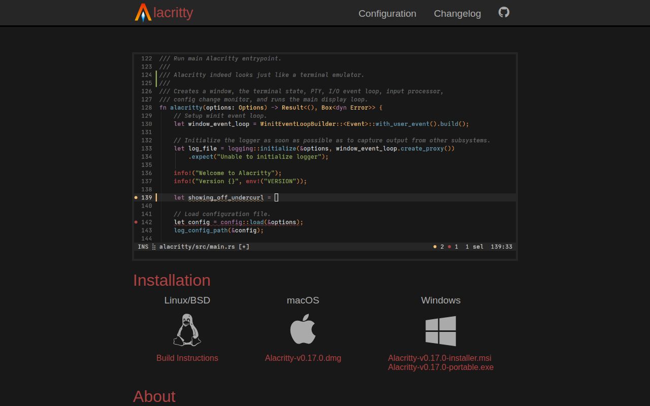 Screenshot of alacritty (alacritty.org)