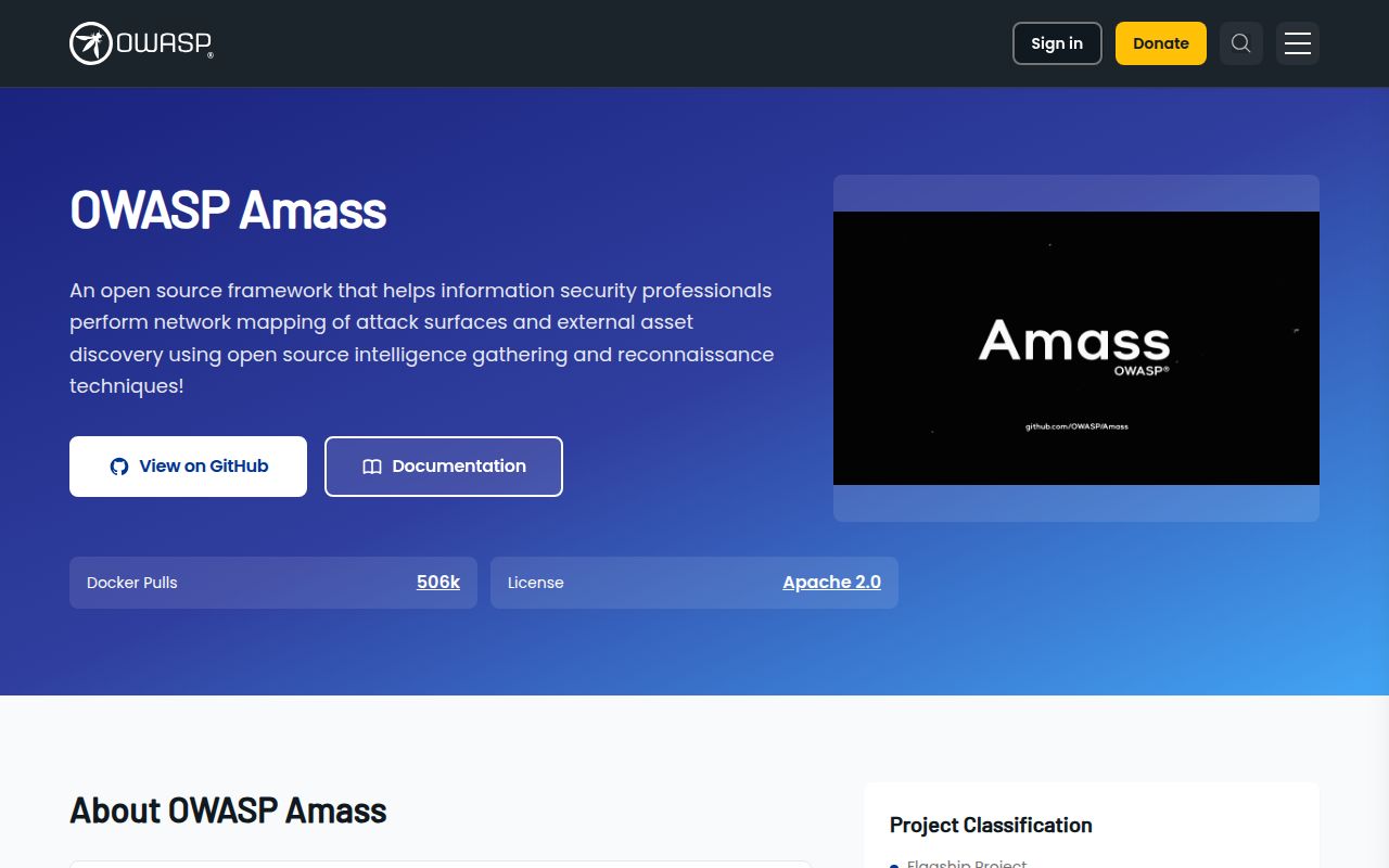 Screenshot of amass (owasp.org/www-project-amass)