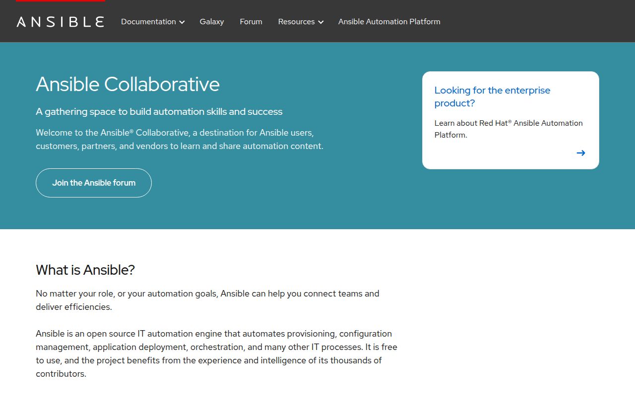 Screenshot of ansible (www.ansible.com)