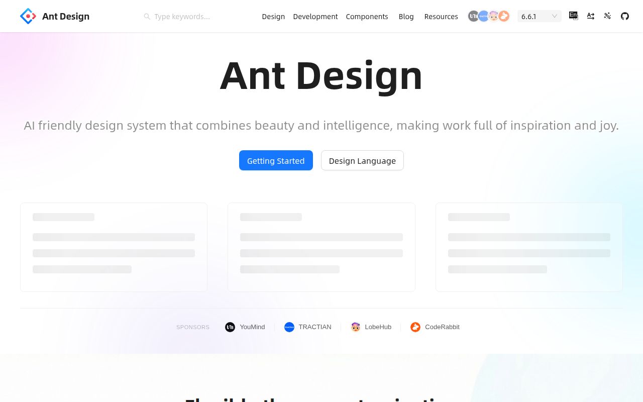 Screenshot of antd documentation