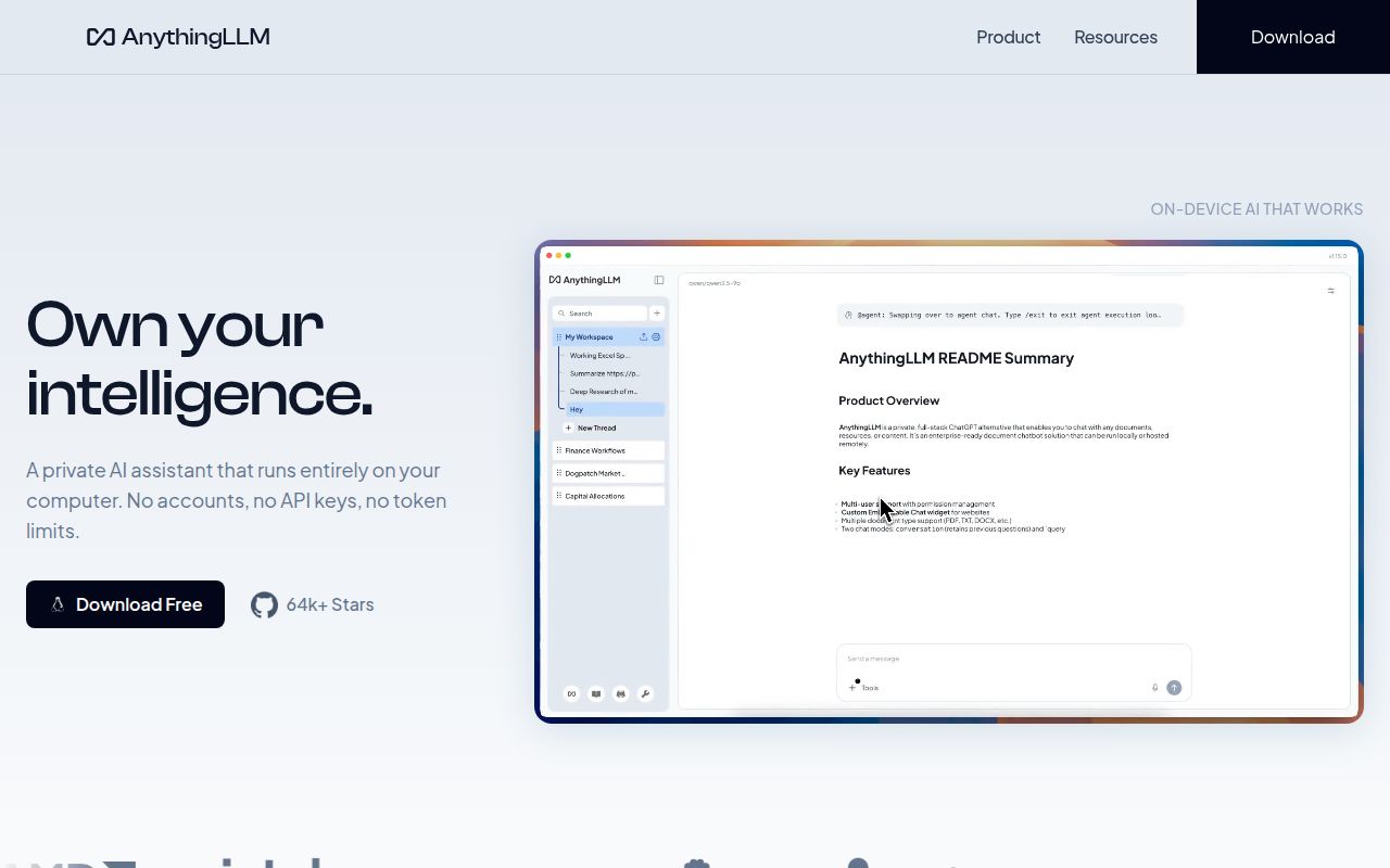 Screenshot of anything-llm (anythingllm.com)