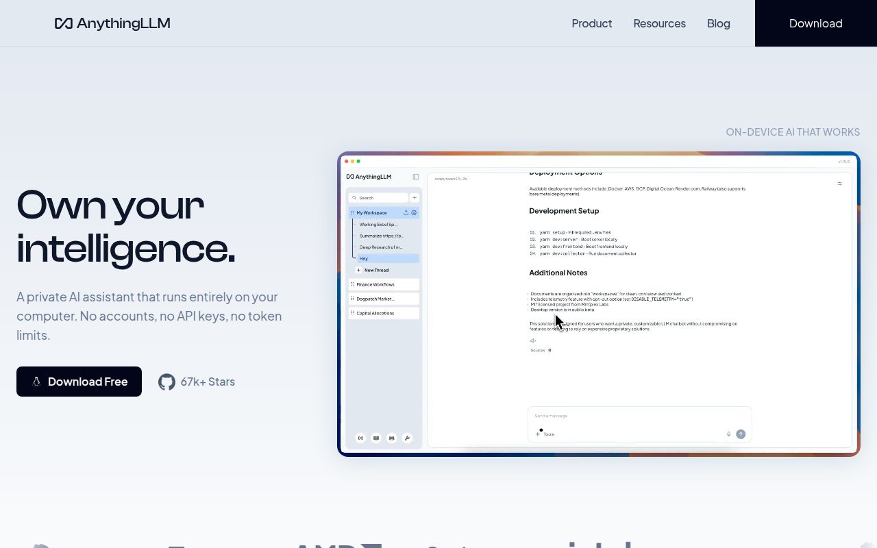 Screenshot of anything-llm (anythingllm.com)