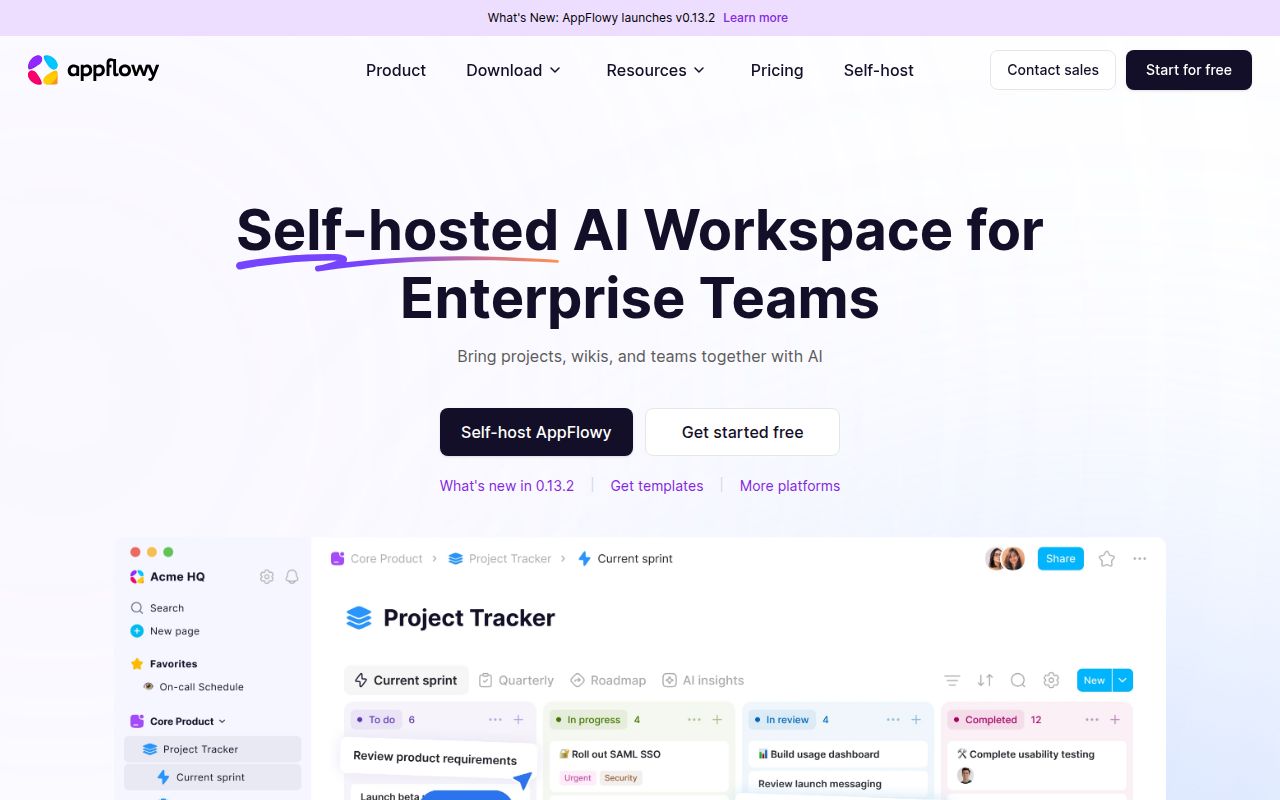 Screenshot of AppFlowy (appflowy.com)