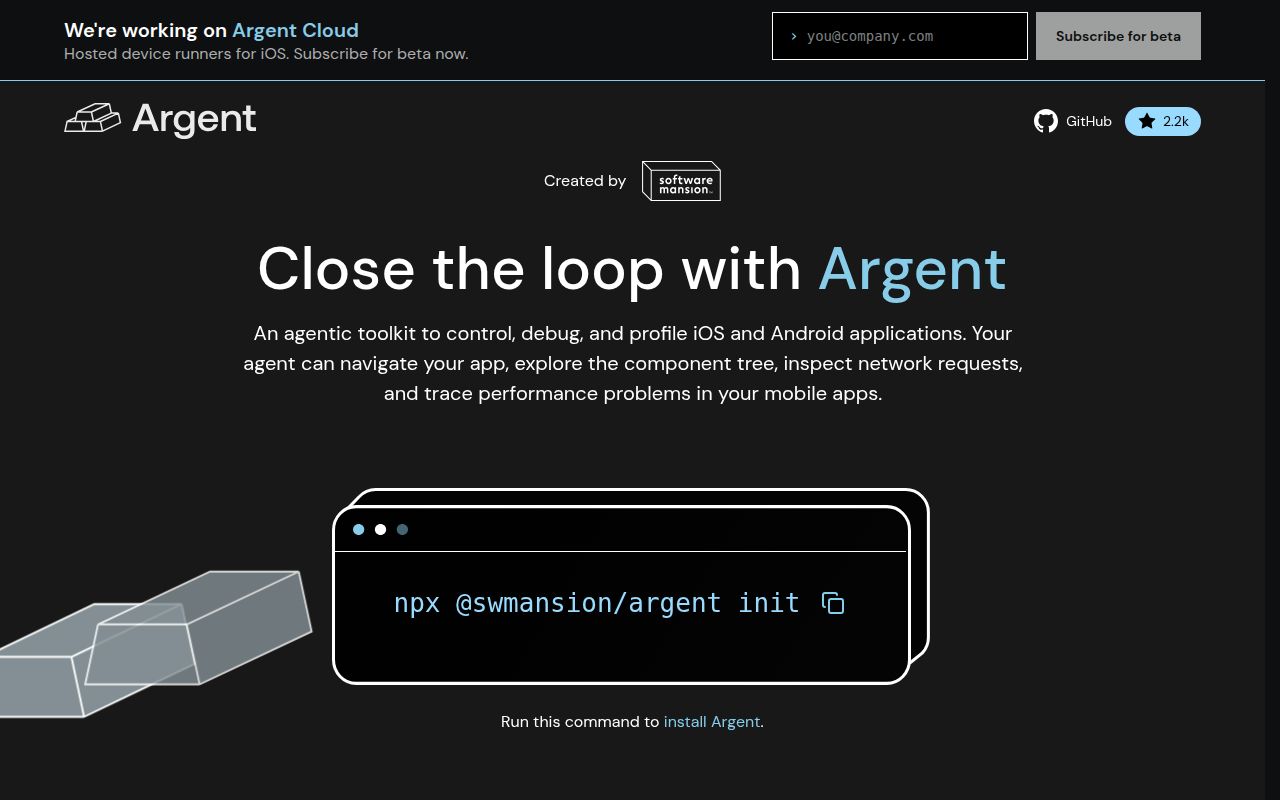 Screenshot of argent (argent.swmansion.com)