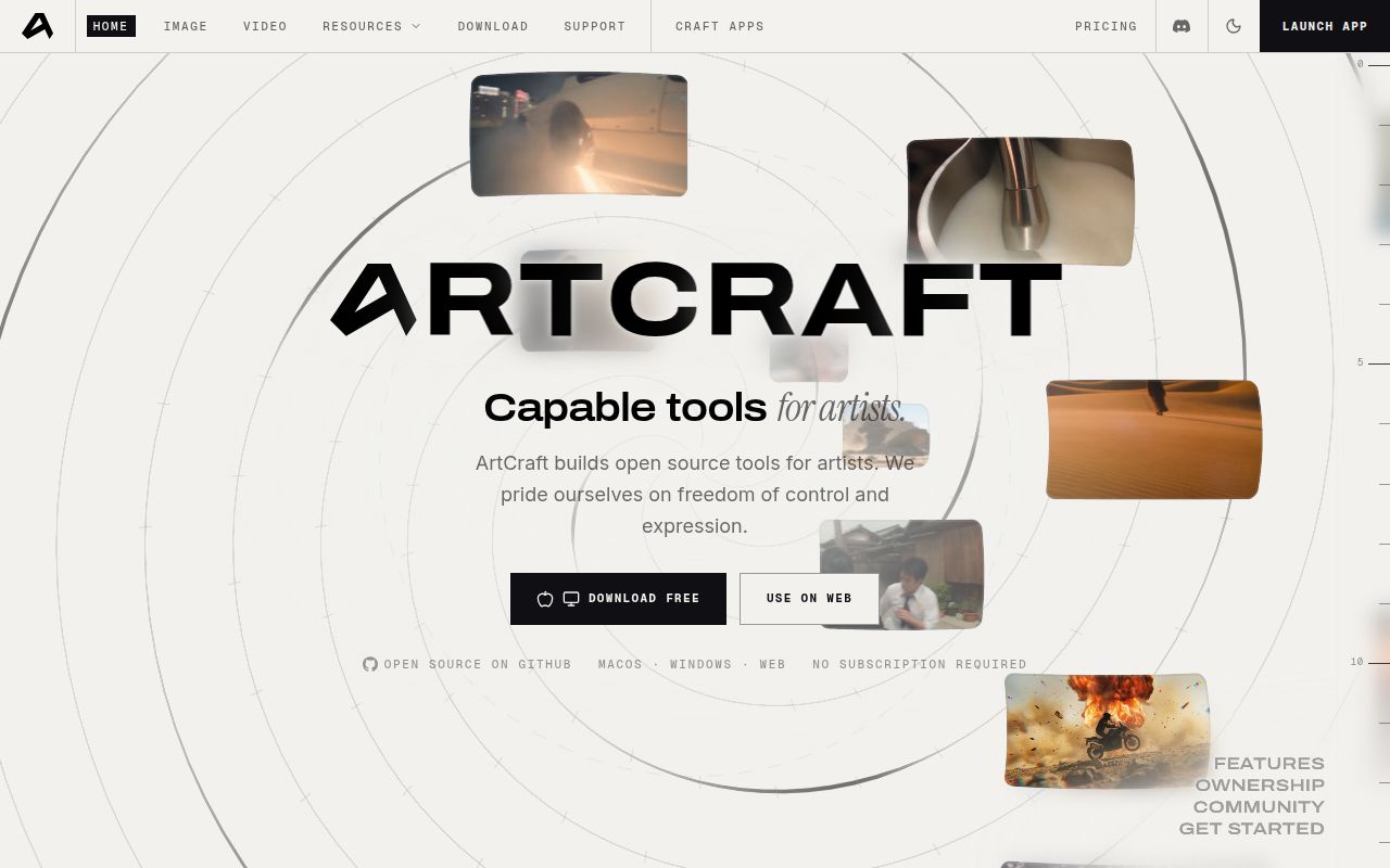 Screenshot of artcraft (getartcraft.com)