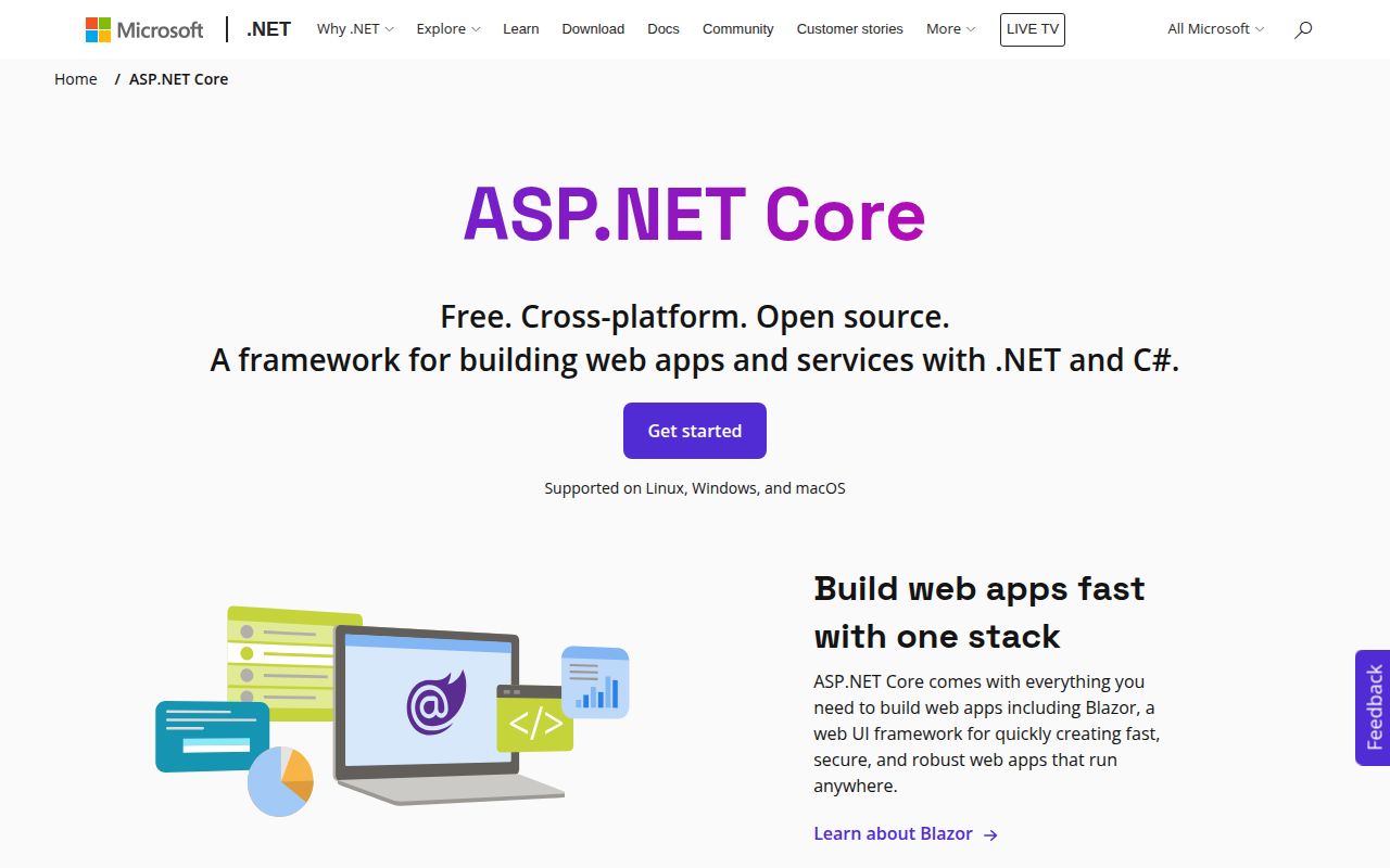 Screenshot of aspnetcore (asp.net)