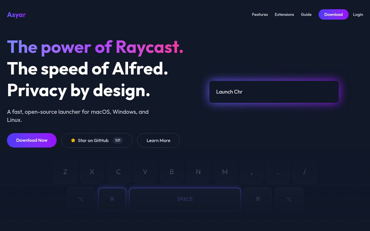 Screenshot of asyar (asyar.org)
