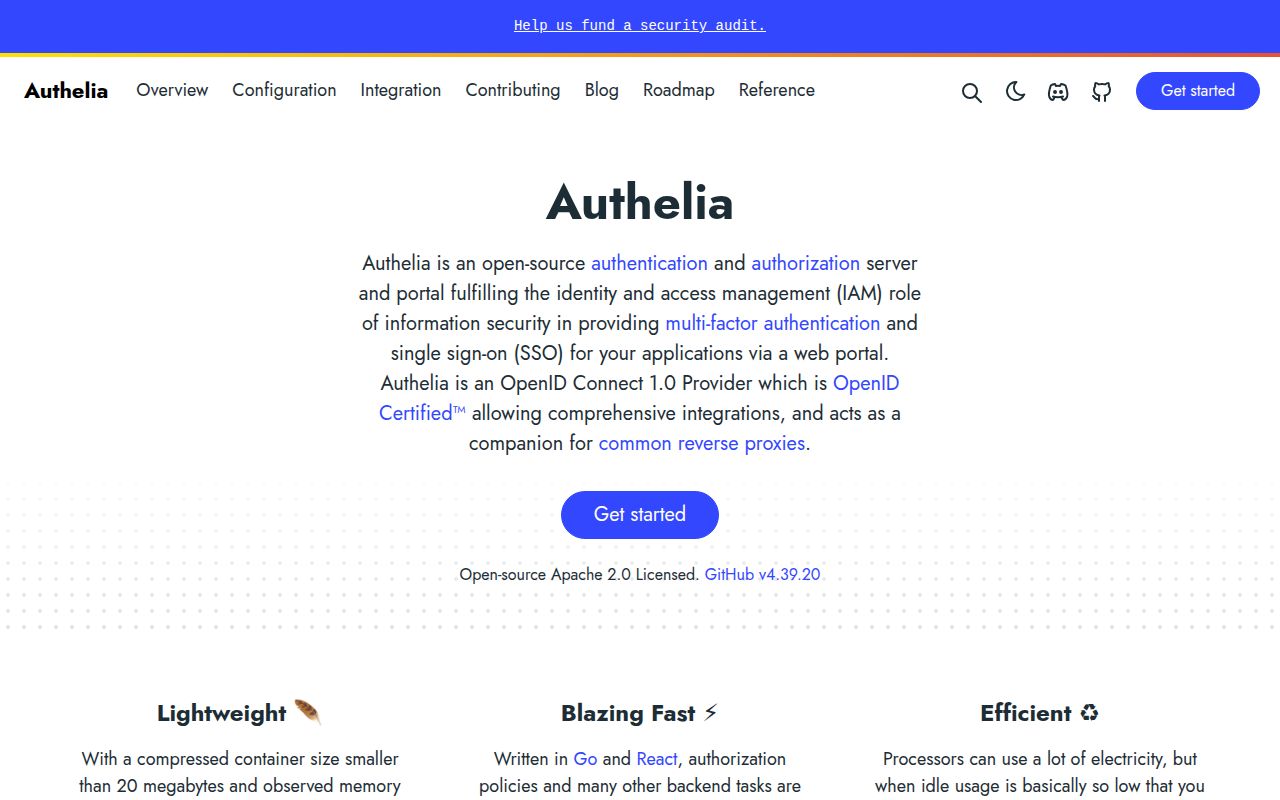 Screenshot of authelia (www.authelia.com)