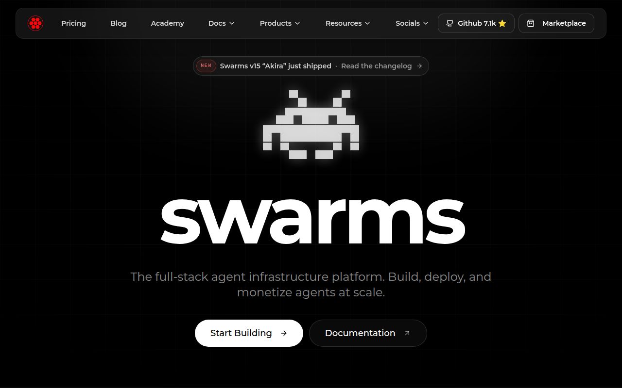Screenshot of AutoHedge (swarms.xyz)