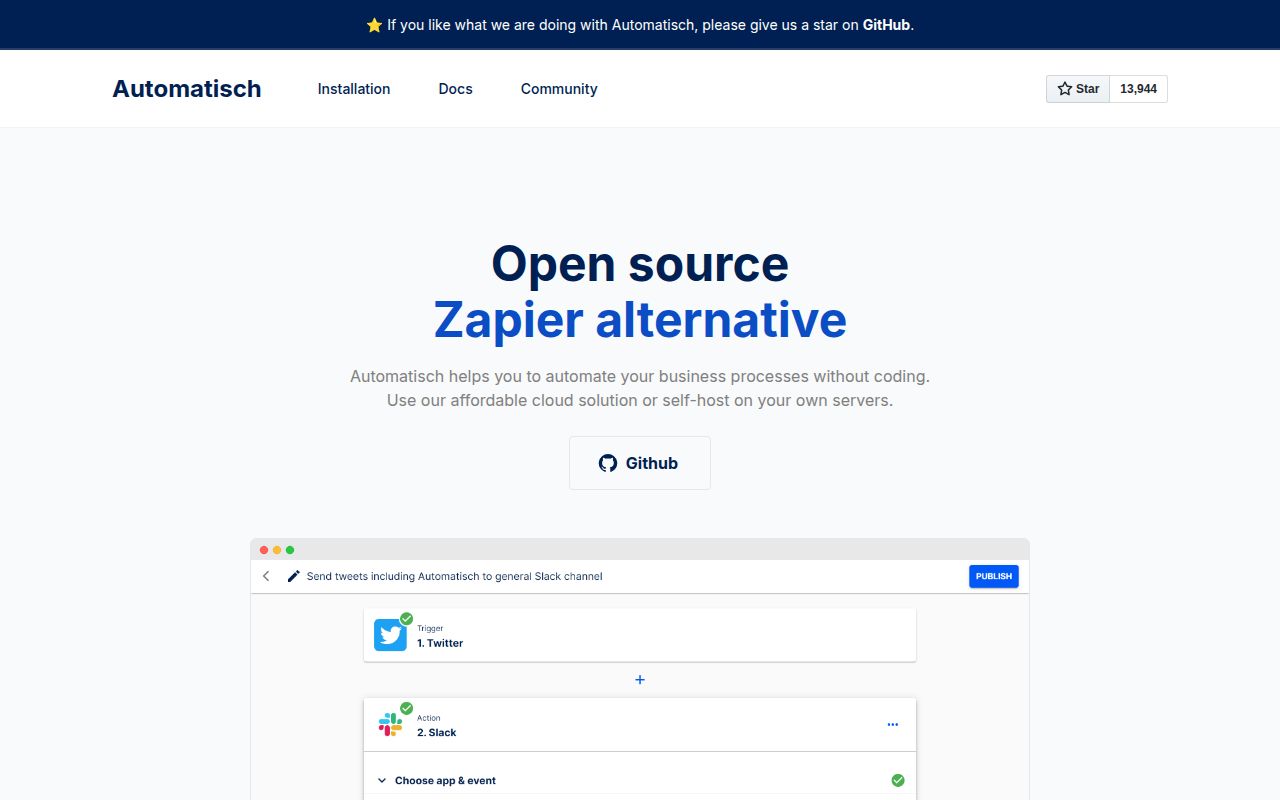 Screenshot of automatisch (automatisch.io)