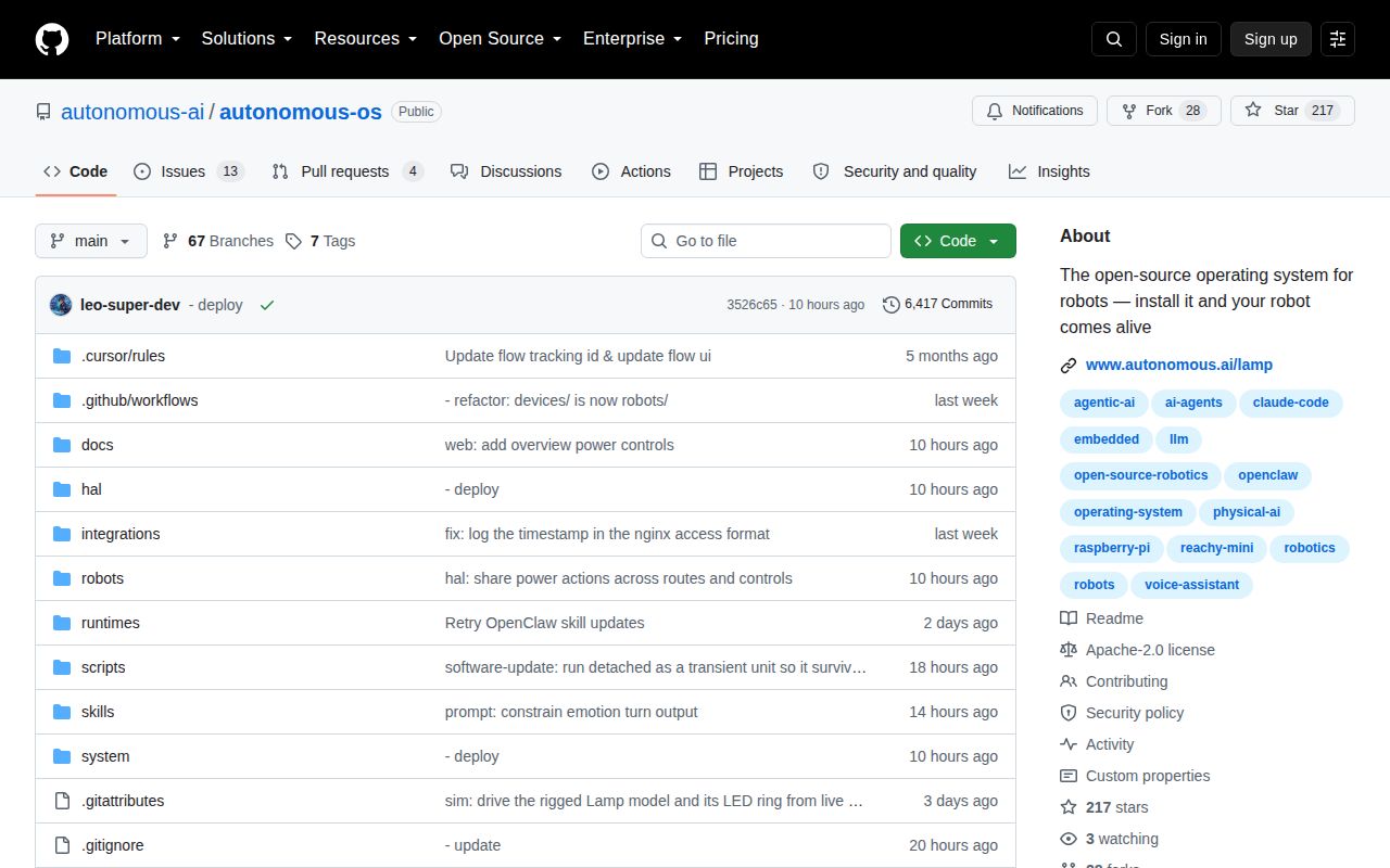 Screenshot of autonomous-os (github.com/autonomous-ai/autonomous-os)