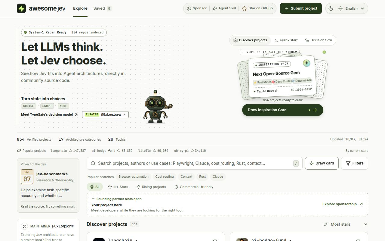 Screenshot of awesome-jev-projects (logicrw.github.io/awesome-jev-projects)