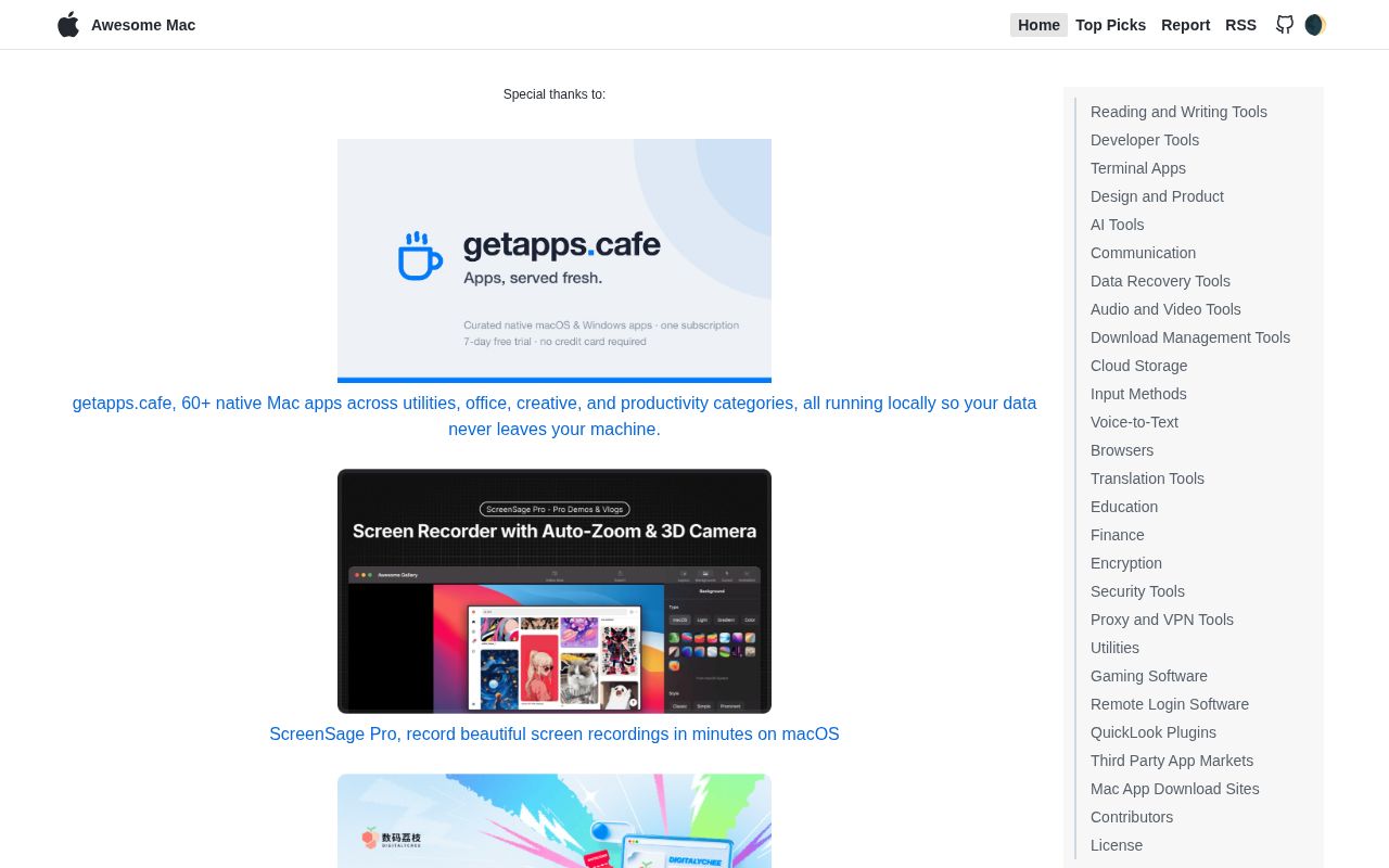 Screenshot of awesome-mac (git.io/macx)