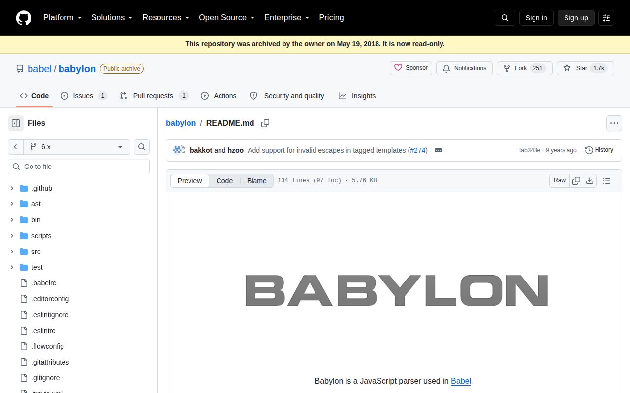 Screenshot of babylon documentation