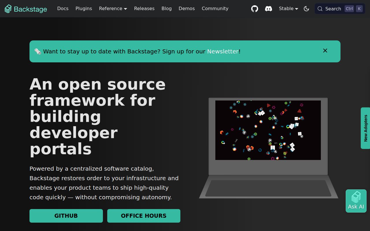 Screenshot of backstage (backstage.io)