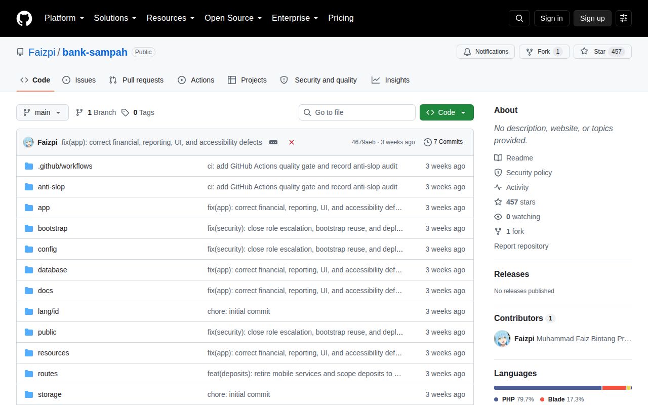 Screenshot of bank-sampah (github.com/Faizpi/bank-sampah)