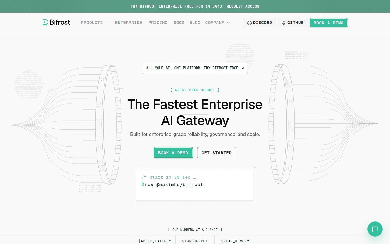 Screenshot of bifrost (www.getmaxim.ai/bifrost)