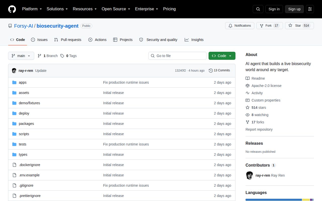 Screenshot of biosecurity-agent (github.com/Forsy-AI/biosecurity-agent)