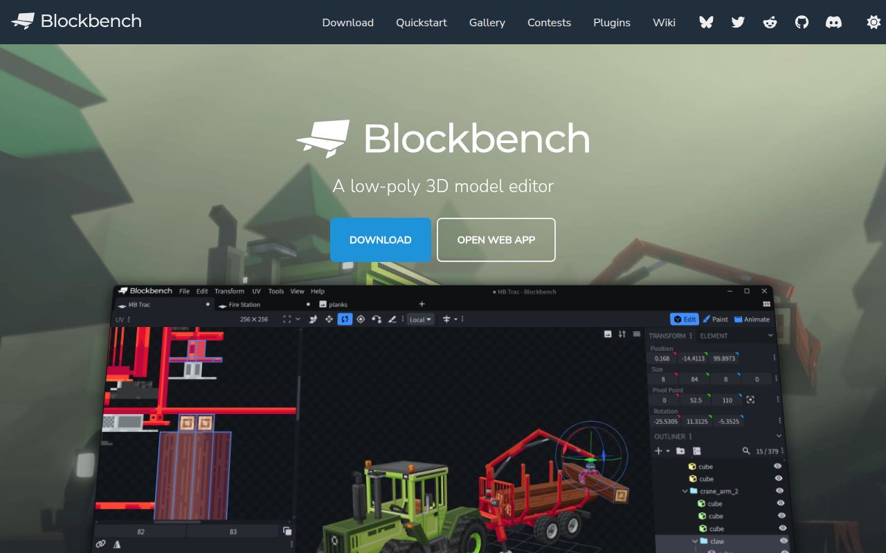 Screenshot of blockbench (www.blockbench.net)