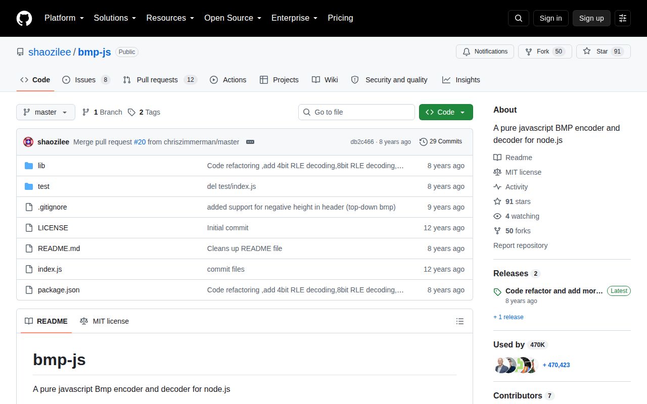 Screenshot of bmp-js documentation