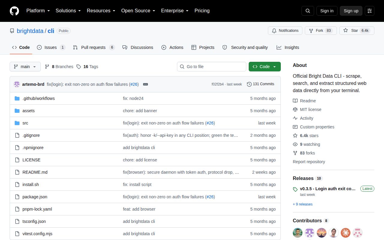 Screenshot of cli (github.com/brightdata/cli)