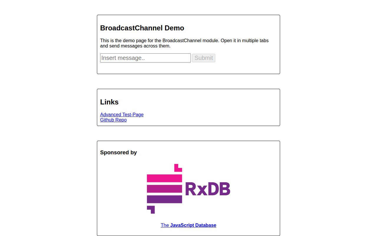 Screenshot of broadcast-channel documentation