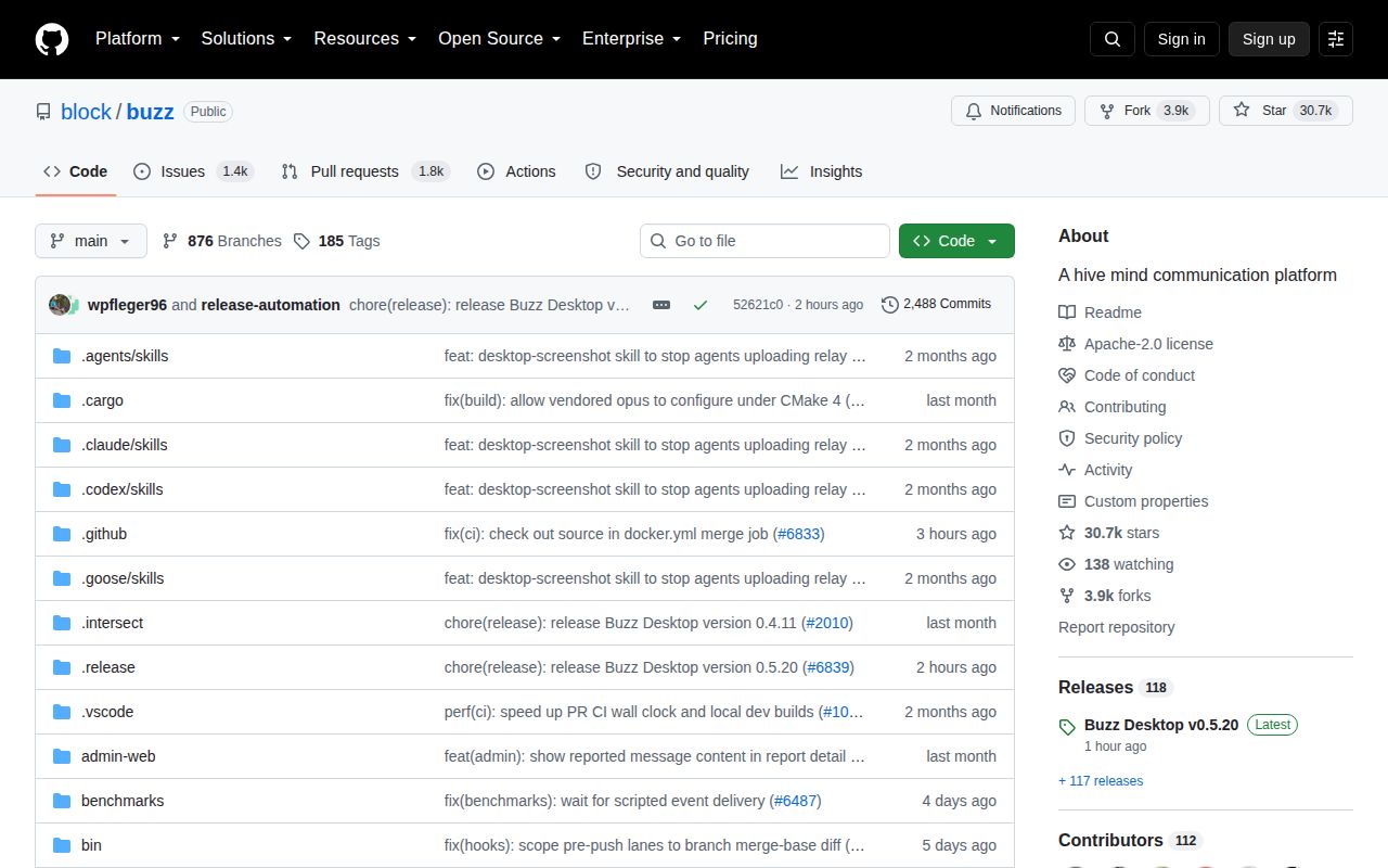 Screenshot of buzz (github.com/block/buzz)