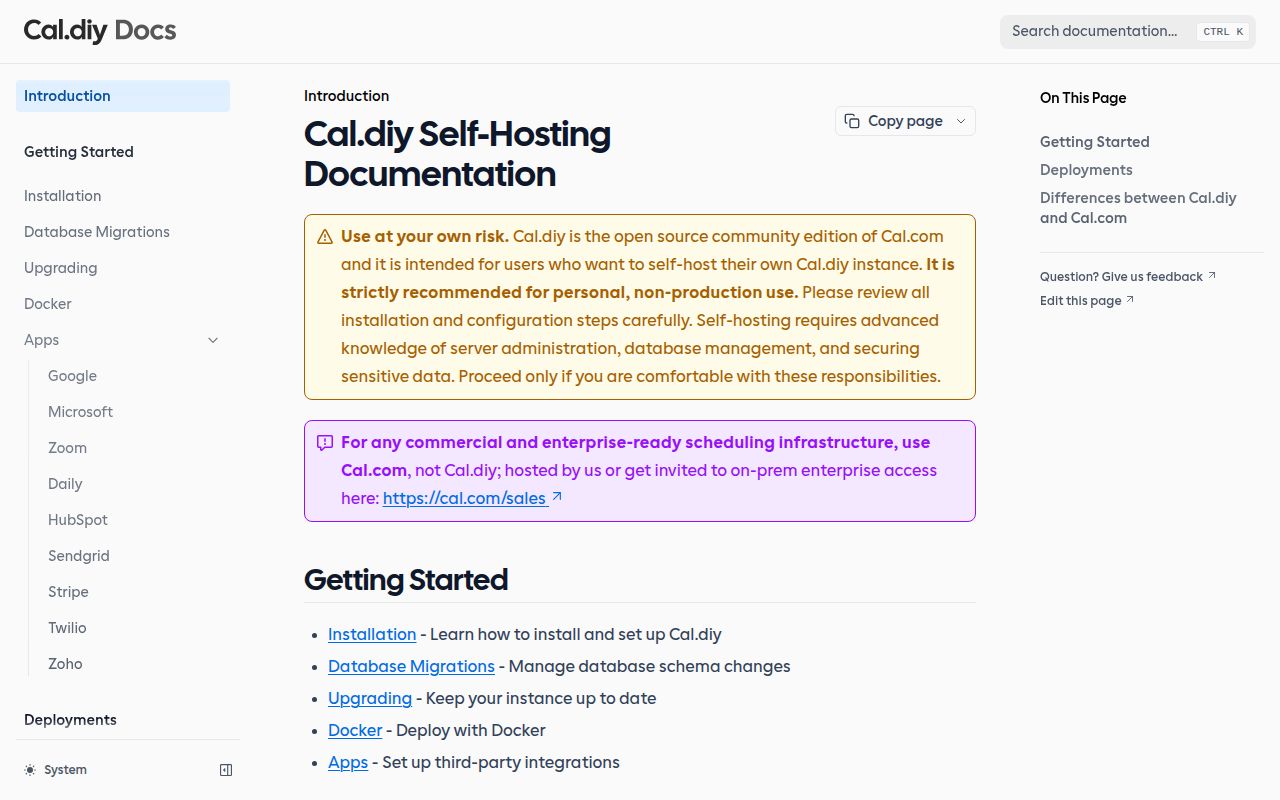 Screenshot of cal.diy (cal.diy)