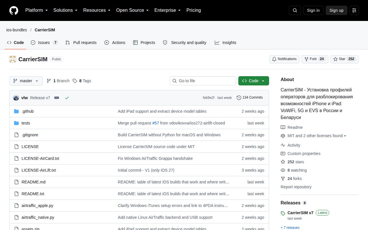 Screenshot of CarrierSIM (github.com/ios-bundles/CarrierSIM)