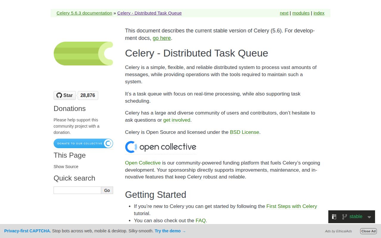 Screenshot of celery (docs.celeryq.dev)