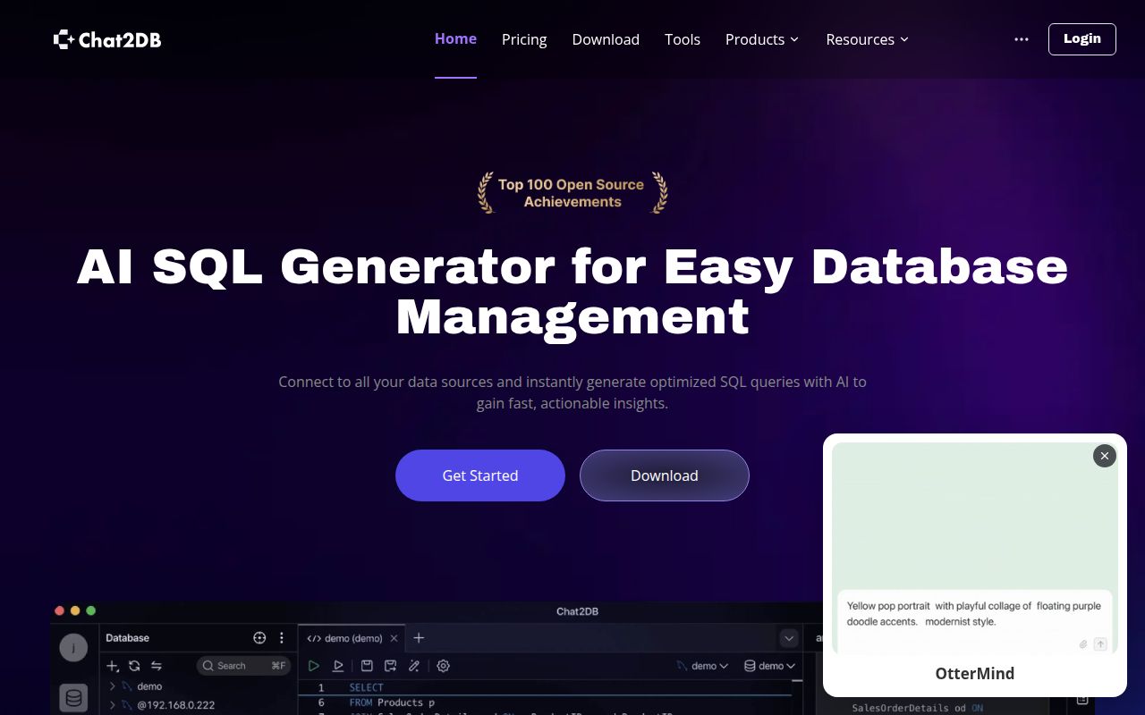 Screenshot of Chat2DB (chat2db.ai)