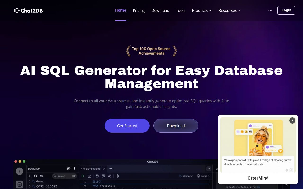 Screenshot of Chat2DB (chat2db.ai)
