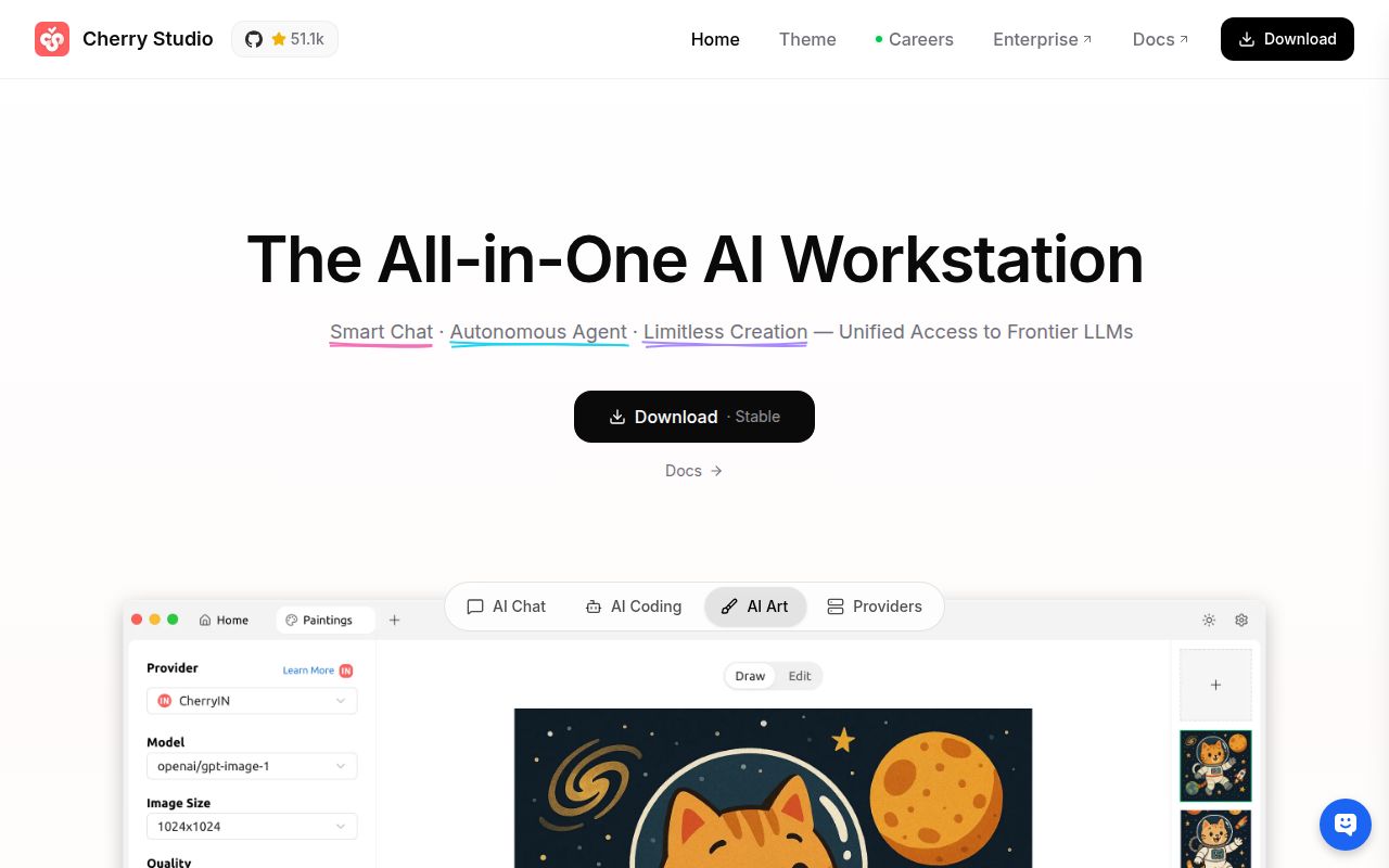 Screenshot of cherry-studio (cherryai.com)
