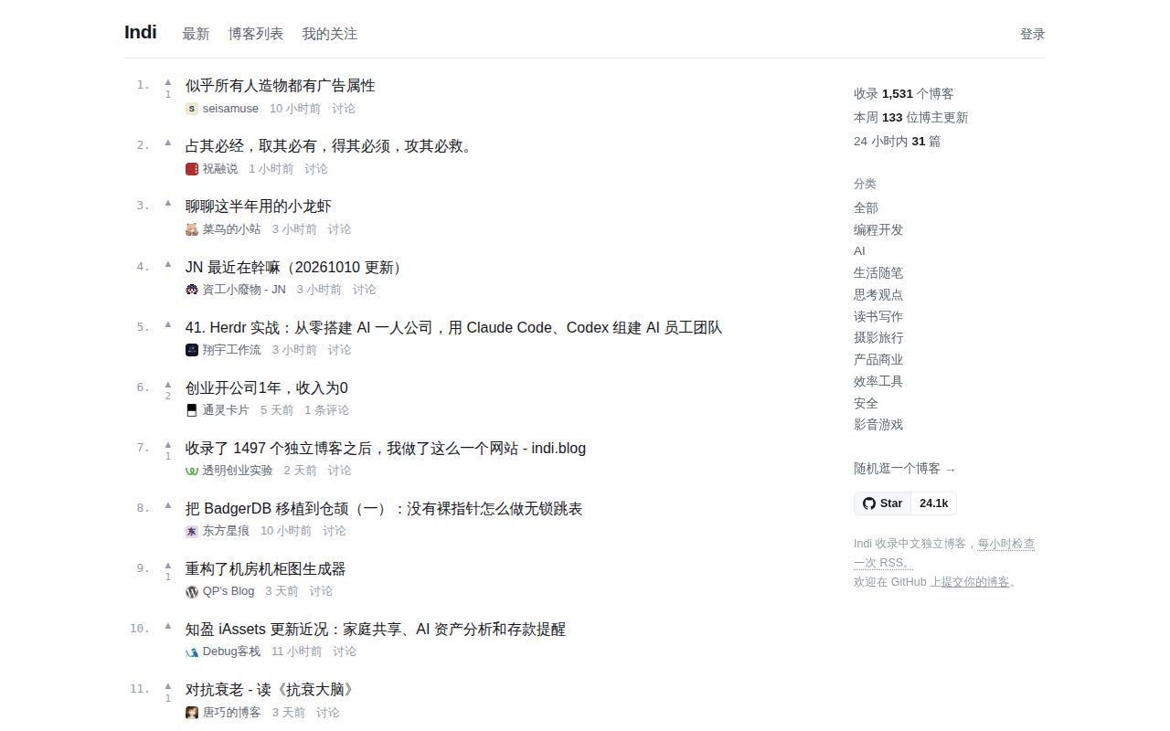 Screenshot of chinese-independent-blogs (indi.blog)