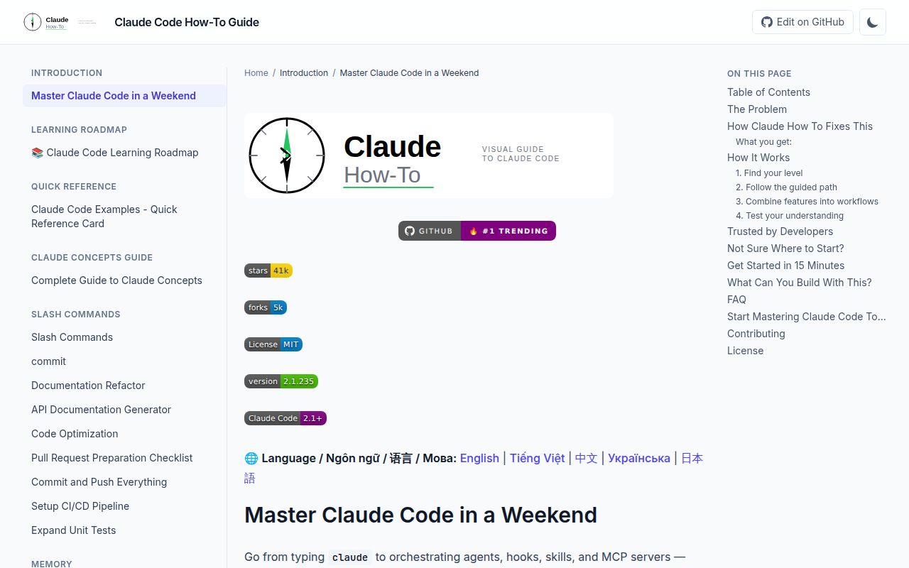 Screenshot of claude-howto (luongnv.com/claude-howto)